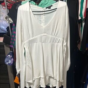 H&M White Asymmetrical Tunic Dress